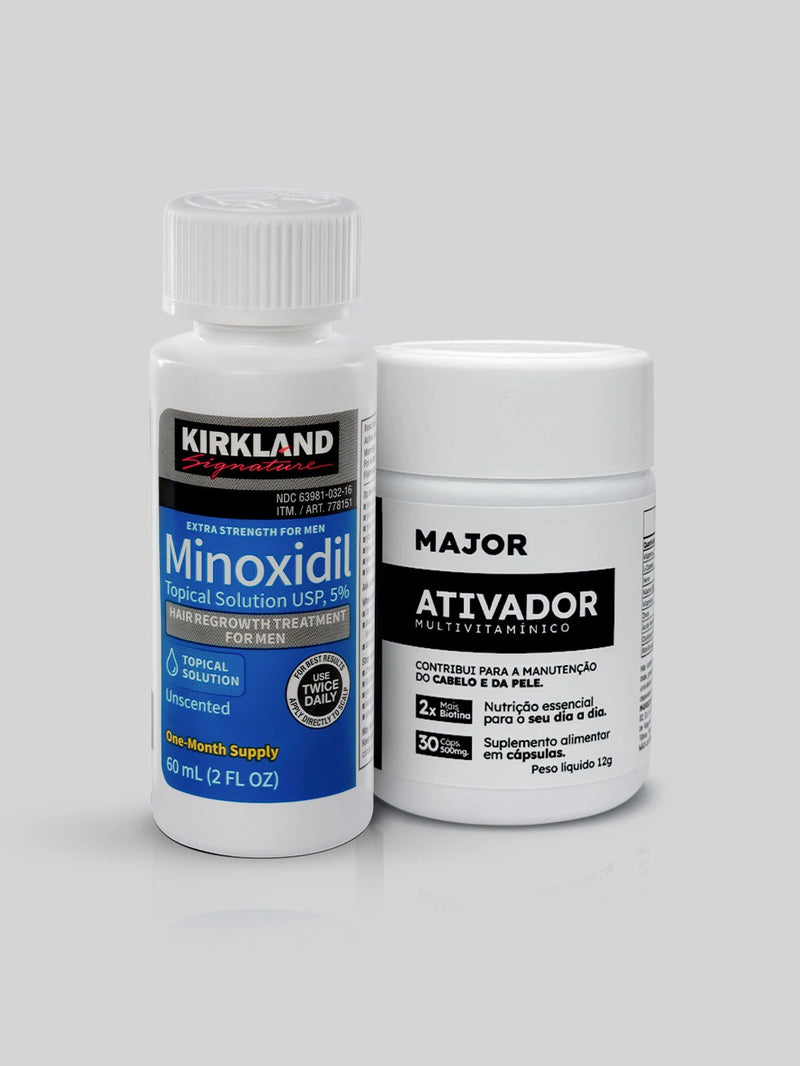 Minoxidil Kirkland 5% + Ativador de crescimento MAJOR