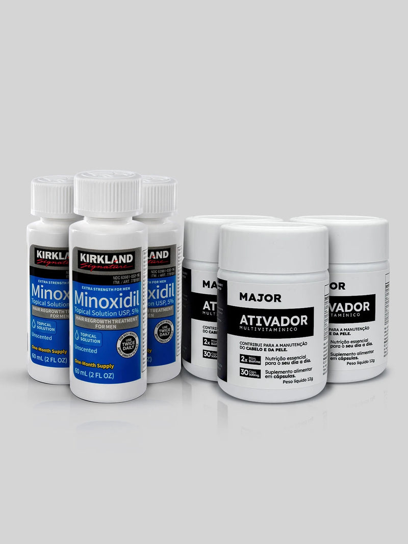 Minoxidil Kirkland 5% + Ativadores de crescimento MAJOR