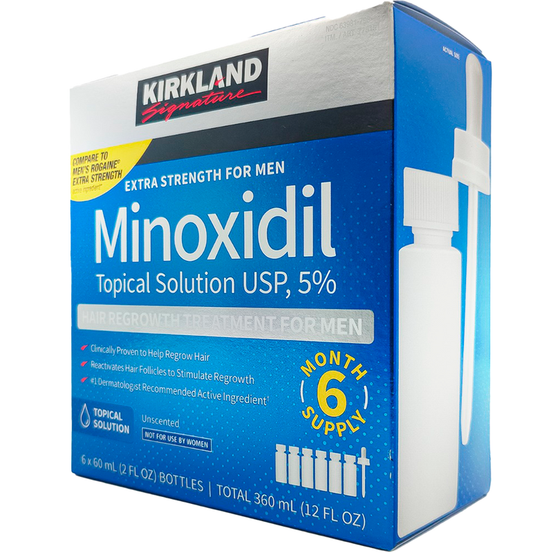 06 Frascos(Caixa) Minoxidil Kirkland 5%
